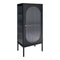 Adelaide Display Cabinet - Display Cabinet In Black With Rippled Glass Door 35x50x110 Cm