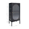 Adelaide Display Cabinet - Display Cabinet In Black With Rippled Glass Door 35x50x110 Cm