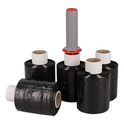 Klika - Mini wikkelfolie terspack 10 cm x 250 meter 5 rollen + mini wrapper zwart