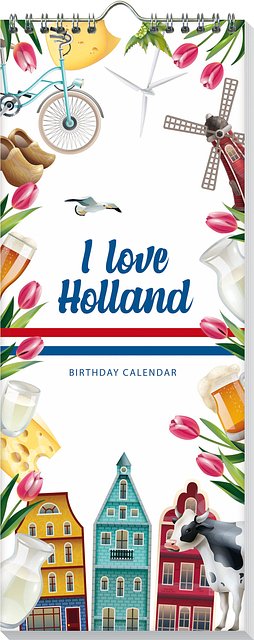 Interstat - Verjaardagskalender I Love Holland | Pak a 1 stuk | 5 stuks