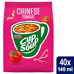 Unox - Cup-a-Soup machinezak Chinese tomaat 140ml | Zak a 40 portie | 4 stuks