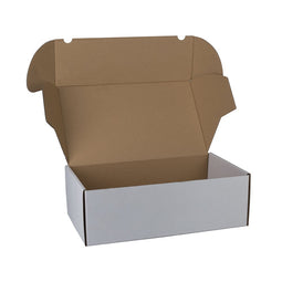 Klika - Postdoosjes met klepsluiting enkelegolf 385 x 225 x 130 mm wit | 25 stuks
