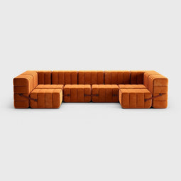Curt-set 15 - E.g. Flexible U-shaped Sofa - Barcelona - Russet - V3347/17 (red)