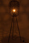 Lamp Standing Tripod Round Bamboo/metal Black