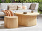 Beliani SALANTI - Salontafel set - Natuurlijk - Rotan