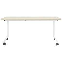 Beliani CAVI - Inklapbaar bureau - Wit/Lichthout - 160 x 60 cm - Staal