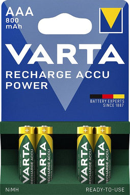 Varta - Batterij oplaadbaar 4xAAA 800mAh ready2use | Blister a 4 stuk | 10 stuks
