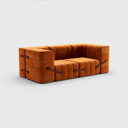 Curt-set 7 - E.g. Flexible 2-seater With Armrests - Barcelona - Russet - V3347/17 (red)