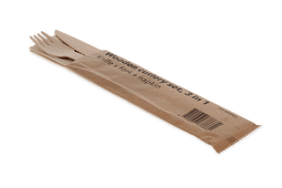 Klika - Houten bestekset 3/1 mes + vork + servet | 250 stuks