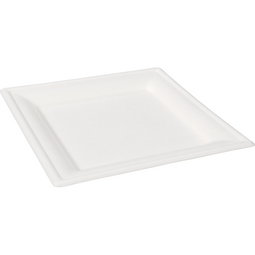 Depa® - ® Bord | vierkant | 1-vaks | bagasse (suikerrietpulp) | 16x16cm | wit | 50 stuks