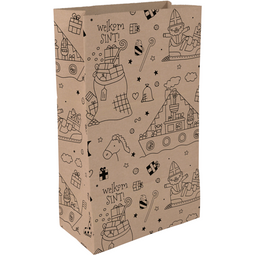 Klika - Zak | Blokbodemzak | Papier | 18/ 10x31cm | Feestelijk | bruin | 50 stuks