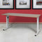 Linesto bureau, hoogte instelbaar (61-90cm) met 180x80cm havana/ kersen licht 25mm blad en zwart (RA
