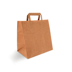 Klika - Papieren draagtassen Middel Bruin 26+17x27cm BIO | 250 stuks