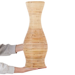 Beliani TRINISA - Decoratieve vaas - Natuurlijk - 50 cm - Rotan