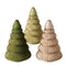 Glazen decoratieve kerstboompjes - groen - licht groen - beige - 3 stuks
