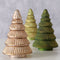 Glazen decoratieve kerstboompjes - groen - licht groen - beige - 3 stuks