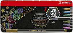 Stabilo - Viltstift pen 68/8 m metallic ass 8st | Blik a 8 stuk | 10 stuks