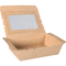 Depa® - ® Bak | Karton + PE + PET-coating | met venster | maaltijdbox | 150x100x45mm | bruin | 50 stuks