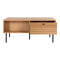 Kyoto Coffee Table - Coffee Table, Oak Veneer, Black Metal Legs, 2 Drawers 50x100x45 Cm