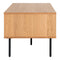 Kyoto Coffee Table - Coffee Table, Oak Veneer, Black Metal Legs, 2 Drawers 50x100x45 Cm
