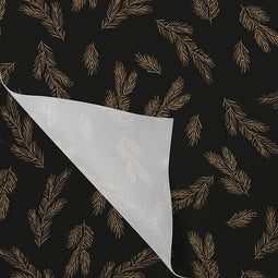 Klika - Zijdevloei | 70x50cm | 20gr/m² | Dennentakjes | papier | zwart/goud | 100 vel