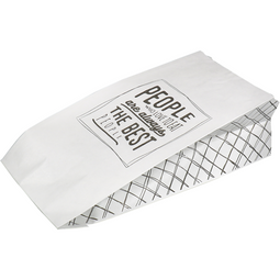 Depa® - ® Zak | Gevoerde zak | Kraftpapier + PP | 16/ 9x23cm | Love to Eat | wit/zwart | 5 kg