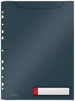 Leitz - Insteekmap U-model Cosy harmonica A4 met perforatiestrip PP grijs | 12 stuks