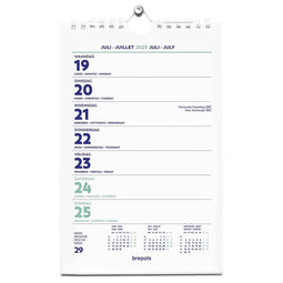 Brepols - Brepols Wire-O Wand-week kalender, 4-talig, 2025