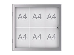 MAUL - Buiten- binnenvitrine wand excite whiteboard 6xA4 met slot