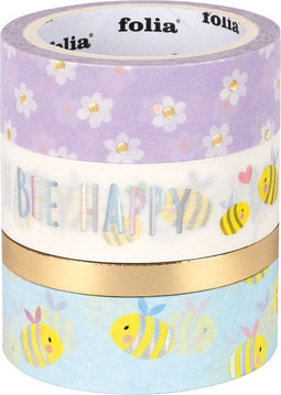 Folia Paper - Washi e folia hotfoil bees 15mmx5m en 10mmx5m