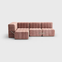 Curt-set 9 - E.g. Flexible Small Corner Sofa - Barcelona - Lotus - V3347/24 (rose)