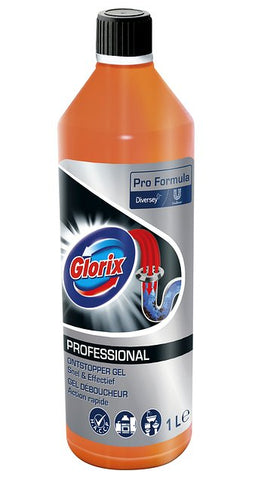 Glorix - Afvoerontstopper Professional gel 1l | 1 fles | 6 stuks