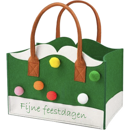 Klika - Tas | Fijne feestdagen | Vilt | met hengsel | 27x15x25cm | assorti | 5 stuks