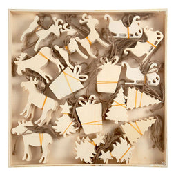 Creativ Company Houten ornamenten kerst thema, 90st.