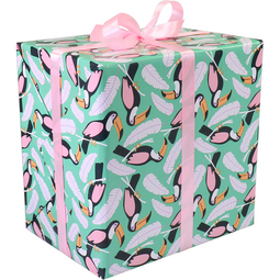 Klika - Cadeaupapier | 50cm | 200m | 70gr/m² | Toekan | groen | rol à ca. 200 meter