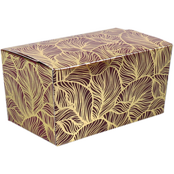 Klika - Ballotin | Leafs | karton + PP + PET | 500gr | 70x132x76mm | bordeaux/Goud | 25 stuks