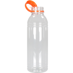 Klika - Fles | petfles | Gerecycled PET | met vaste dop | 500ml | transparant/oranje | 108 stuks