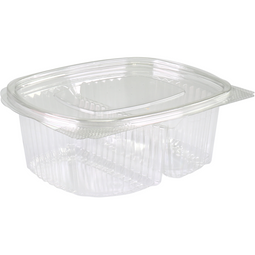 Klika - Bak | Gerecycled PET | 2-vaks | 750ml | saladebak | 172x144x62mm | transparant | 400 stuks