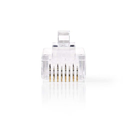 RJ45-Connector | Male | Stranded UTP CAT6 | Recht | Verguld | 1 Stuks | PVC | Transparant