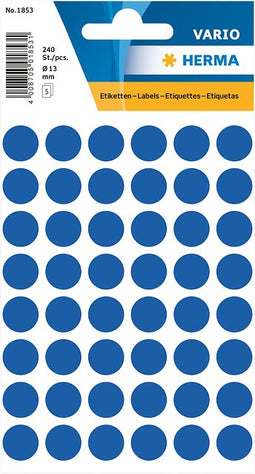 HERMA - Etiket 1853 rond 13mm donkerblauw 240 stuks