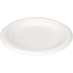 Depa® - ® Bord | rond | 1-vaks | bagasse (suikerrietpulp) | Ø18cm | wit | 8 stuks