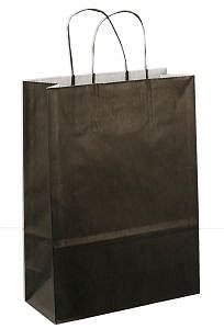 Papieren koordtas 22x10x31cm 50st zwart
