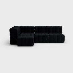Curt-set 9 - E.g. Flexible Small Corner Sofa - Sera - Ebony (black)