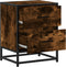 vidaXL - Nachtkastje - 40x31x50 - cm - bewerkt - hout - gerookt - eikenkleurig