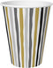 Duni Papieren Bekers Stripes Black and Gold 24 cl 10 Stuks