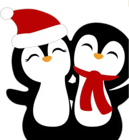 Duni - Servet l33b33 cm penquin santa 20 stuks