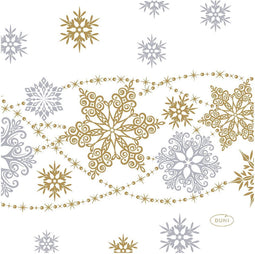 Duni - Servetten Snow Glitter White 3-laags tissue 24 x 24 cm