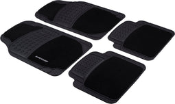 Dunlop Automatten Set - 4 Stuks - 2 Auto Vloermatten 65 x 41 CM - 2 Auto Matten 41 x 40 CM - Passend Maken voor Elke Auto - PVC/Polyester - Zwart