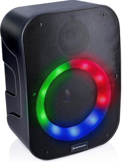 Dunlop Bluetooth Speaker 20 Watt - 1200 mAh accu - Koppelbaar - Met Disco Licht - Zwart - 5.5 uur speelduur