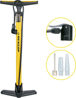 Dunlop Fietspomp - Fiets Pomp voor Dunlop, Schrader en Frans Ventiel - Staande Pomp Incl. Adaptoren voor Waterspeelgoed en Ballen